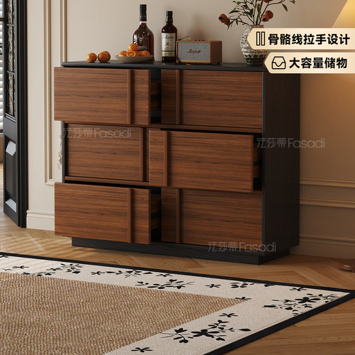 法莎蒂中古风岩板餐边柜