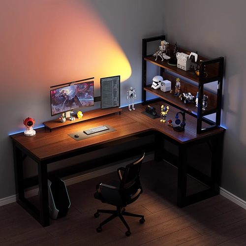 L型书桌家用卧室飘窗台式转角电脑桌现代书房拐角办公桌子工作台