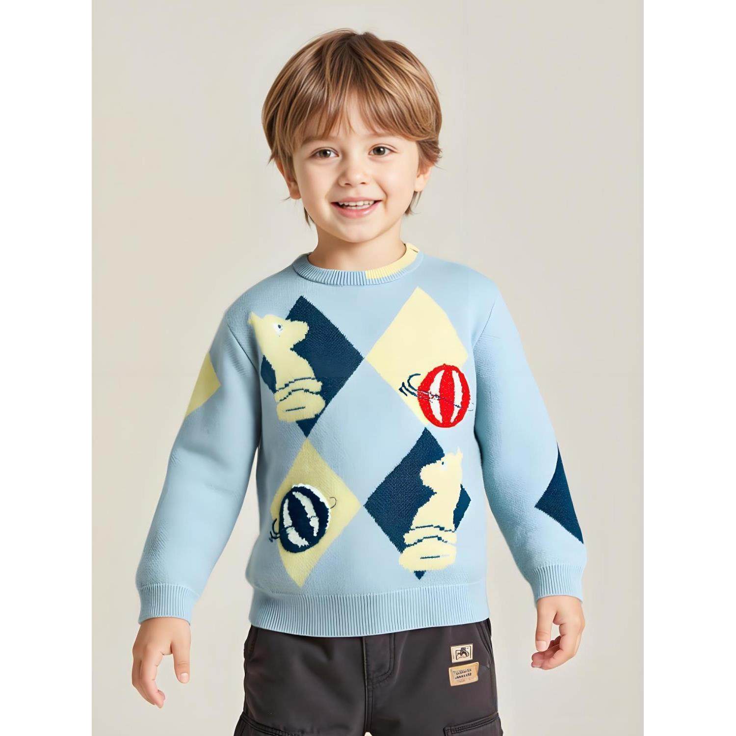 好孩子GB男童a类保暖针织衫新款