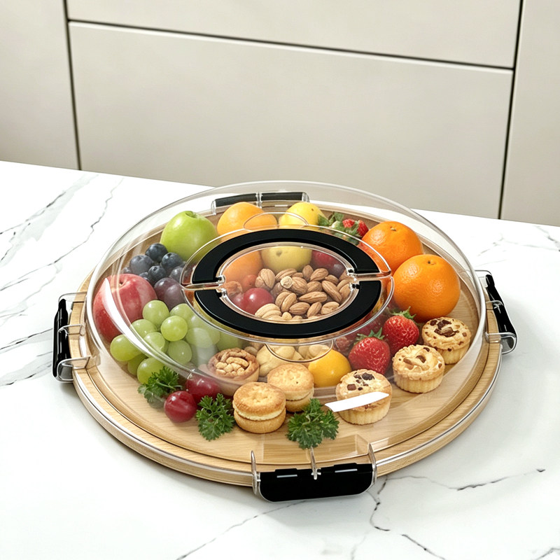 网红野餐盒带盖楠竹木质高颜值便当盒便携餐盒精致零食盘糖果盒
