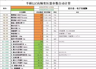 开关电源高频变压器设计，半桥LLC，全桥LLC设计，自动计算