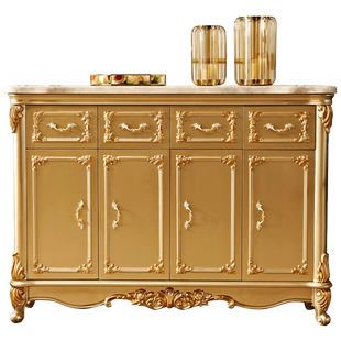 欧式实木鞋柜 美式客厅烤漆大理石实木储物柜隔断柜玄关柜门鞋柜