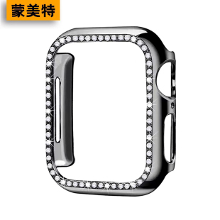 6代半包se保护套5 4防摔PC镂空电镀46mm表径硬壳配件 s10闪钻applewatchs9 适用iWatch10苹果手表保护壳新款