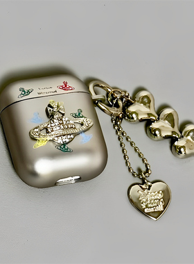 适用Airpods pro3耳机保护套银色西太后星球苹果耳机套AirPods1/2代/3保护壳带吊坠airpods4代蓝牙耳机壳女