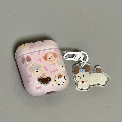 适用苹果iPhone英文狗狗耳机套