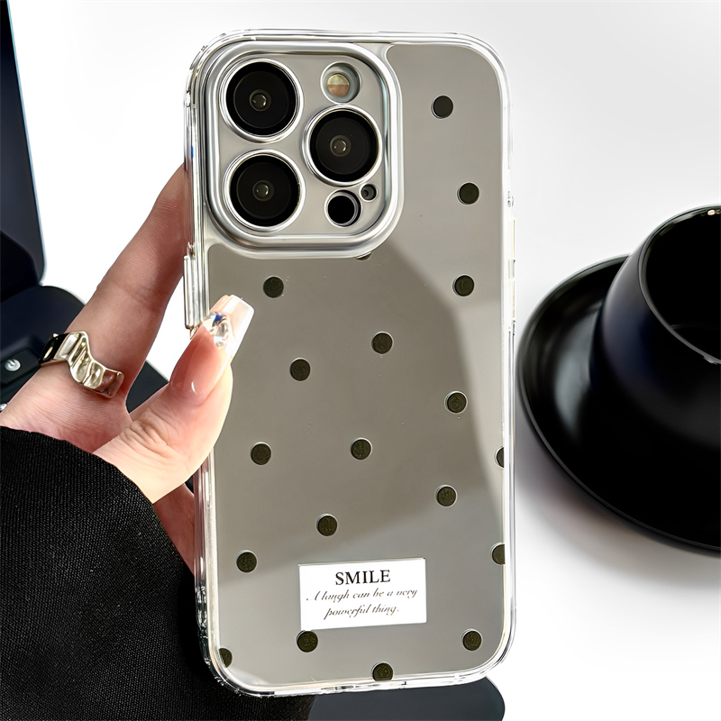 适用iPhone镜面波点手机壳
