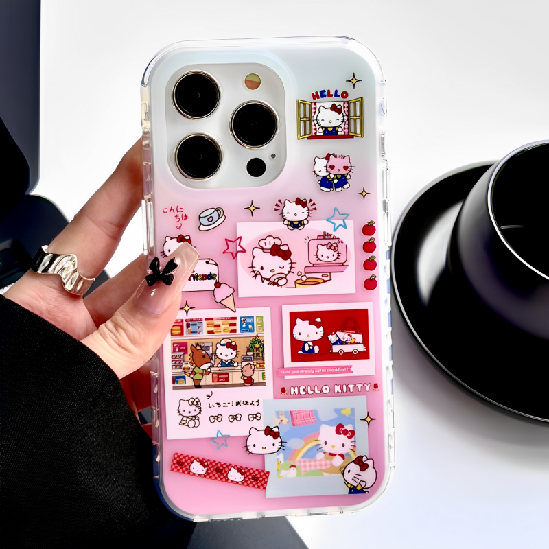 少女心粉色系Hello Kitty适用iphone16pro苹果15手机壳新款13pro可爱14promax亲肤感防摔保护套带挂绳16小众