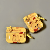 2代保护壳带吊坠airpods新3代蓝牙耳机壳女款 适用Airpods Pro耳机保护套卡通立体潮牌熊苹果耳机套AirPods1