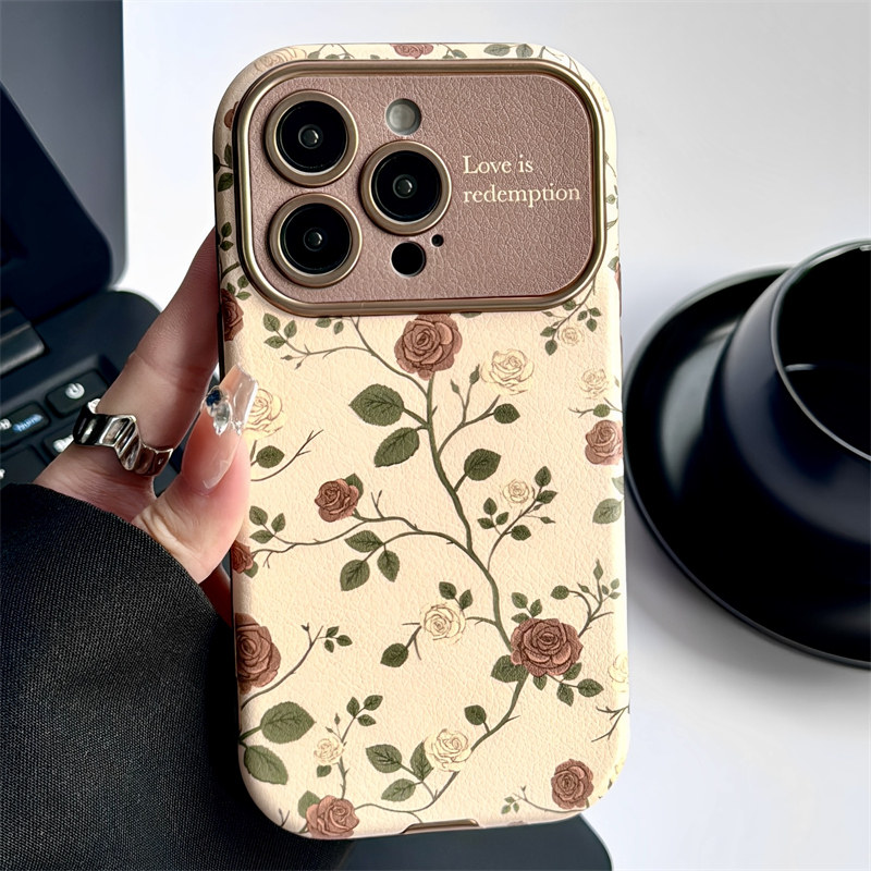 韩风素描绿叶玫瑰适用iphone14/15pro苹果17手机壳16艺术油画12pro小众新款13promax全包防摔保护套女高级感,3C数码配件,手机保护套/壳,淘宝优惠券,粉丝福利购,淘宝优惠卷