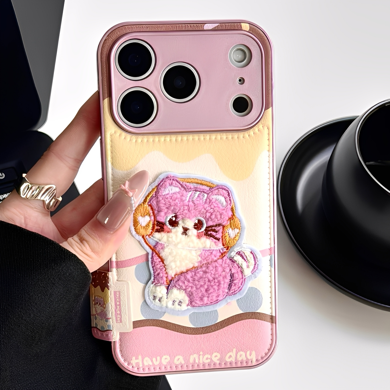 适用iPhone苹果绒布猫咪手机壳