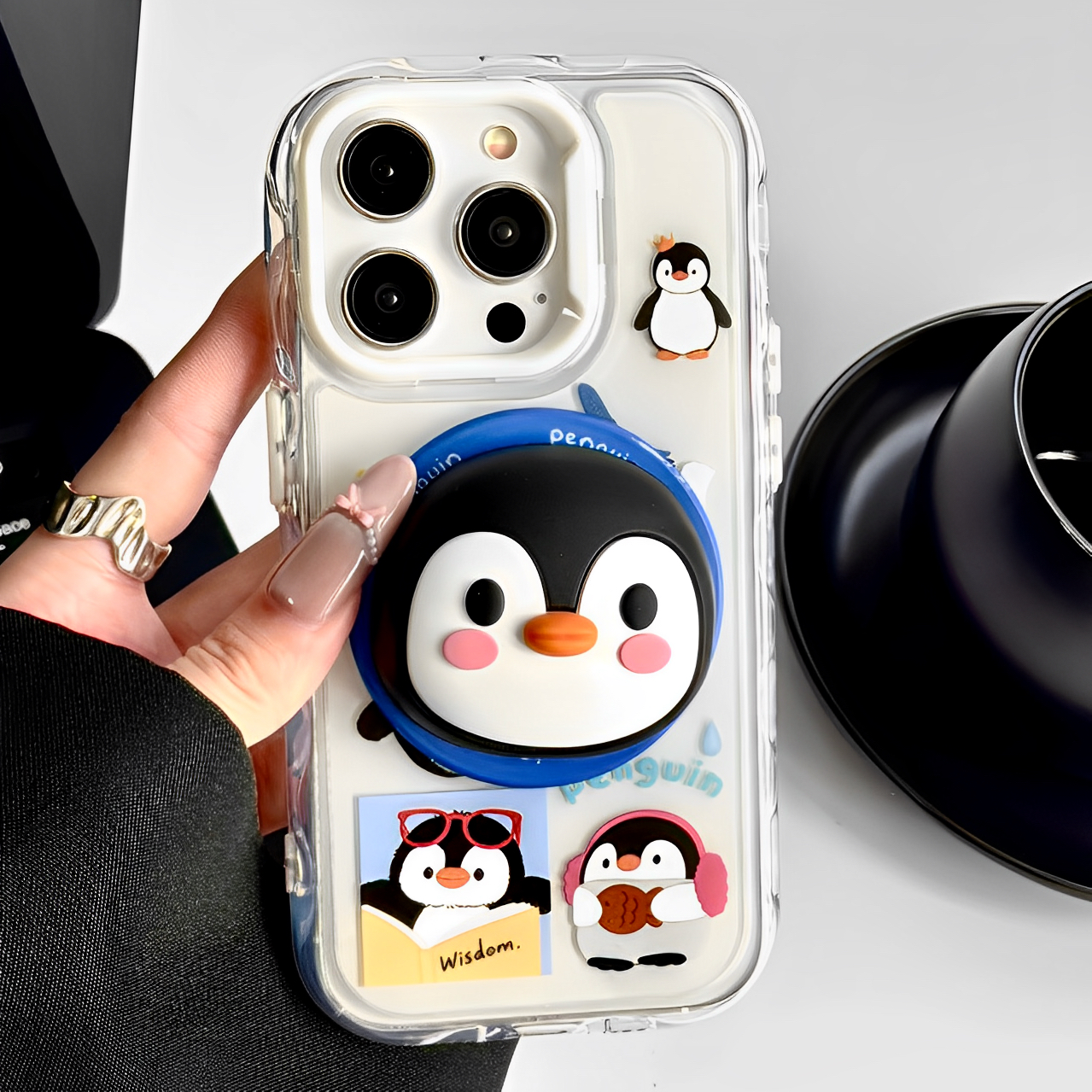 适用iPhone苹果企鹅磁吸手机壳