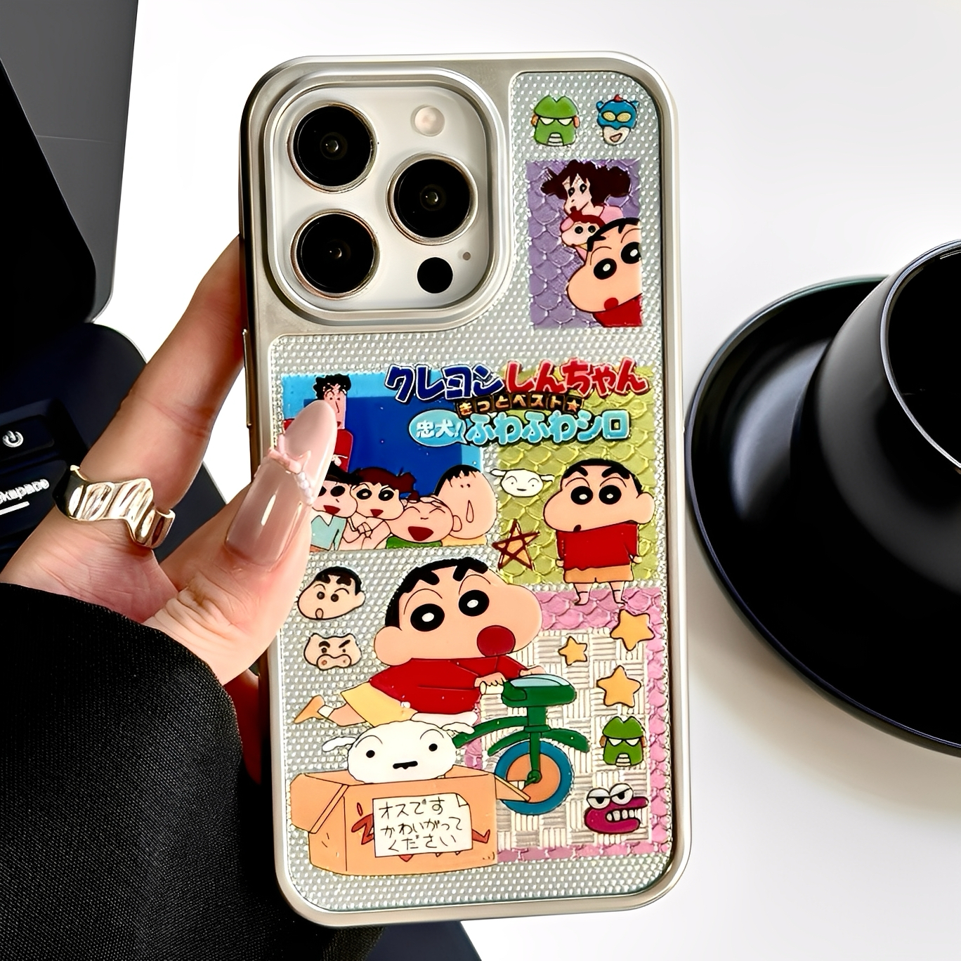 潮牌可爱动漫卡通适用iphone17pro苹果16手机壳新款15pro电镀银色14proamx全包防摔超好看外壳13可爱女高级感