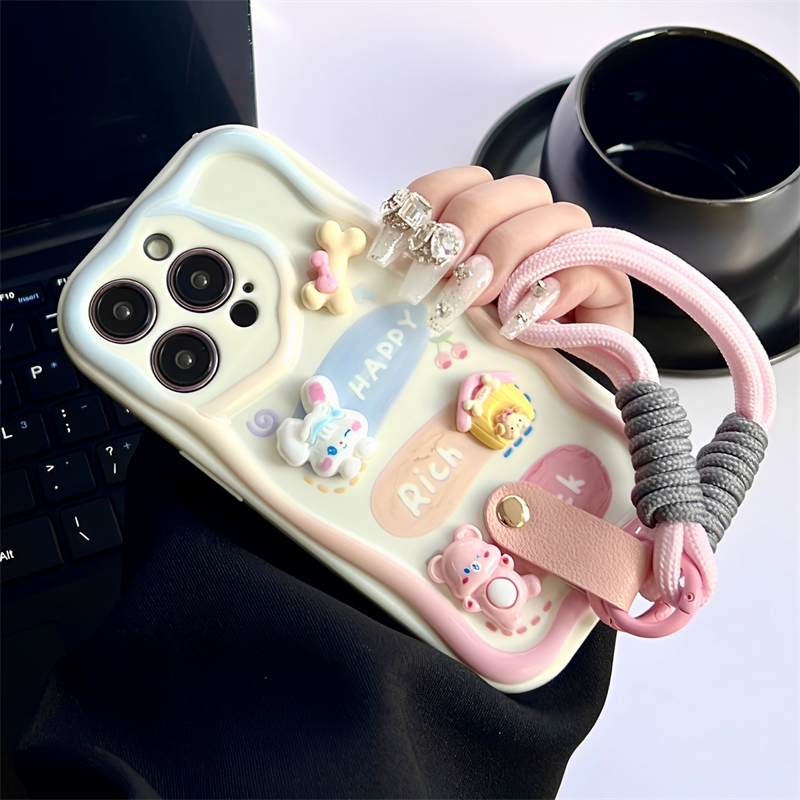 适用苹果iPhone涂鸦兔子手机壳