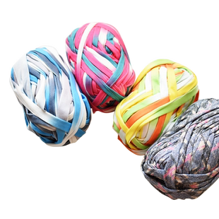 网红款布条线布条带手工手作钩针编织线团包包暴力熊玩偶diy材料