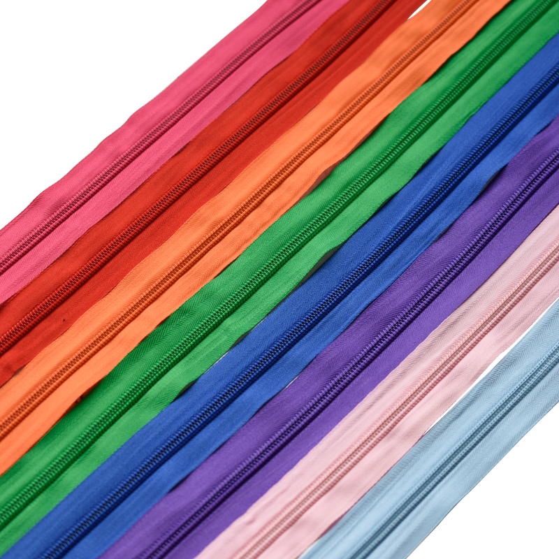 5号彩色尼龙长拉链粗齿码装被套箱包书包帐篷沙发蚊帐拉锁头配件