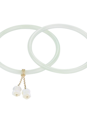 女叮当镯一对玛瑙手镯叠戴玉镯