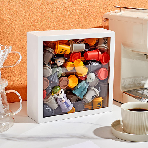 DIY免打孔壁挂高透可视收纳盒