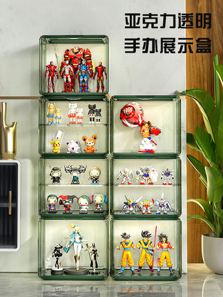 芮顿盲盒收纳展示架乐高手办架子透明展示柜亚克力泡泡玛特展示盒