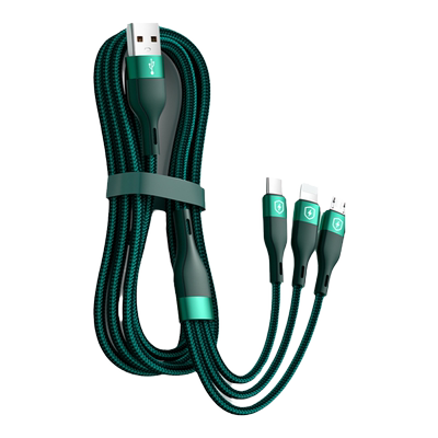 100w快充能适三合一数据线一拖三