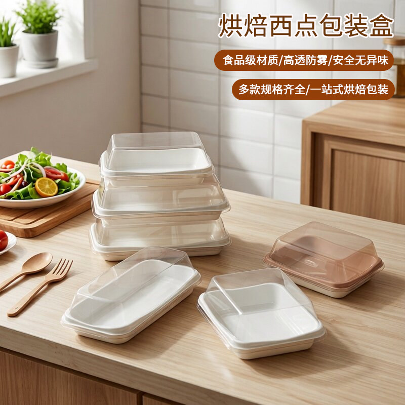 透明毛巾蛋糕卷盒子肉松小贝三明治烘焙包装盒慕斯西点面包打包盒