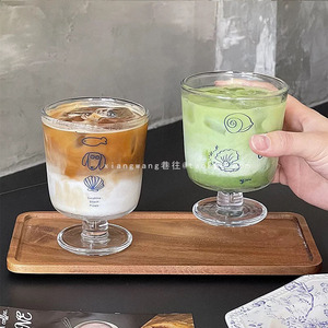 中古ins风海滩海洋贝壳玻璃杯