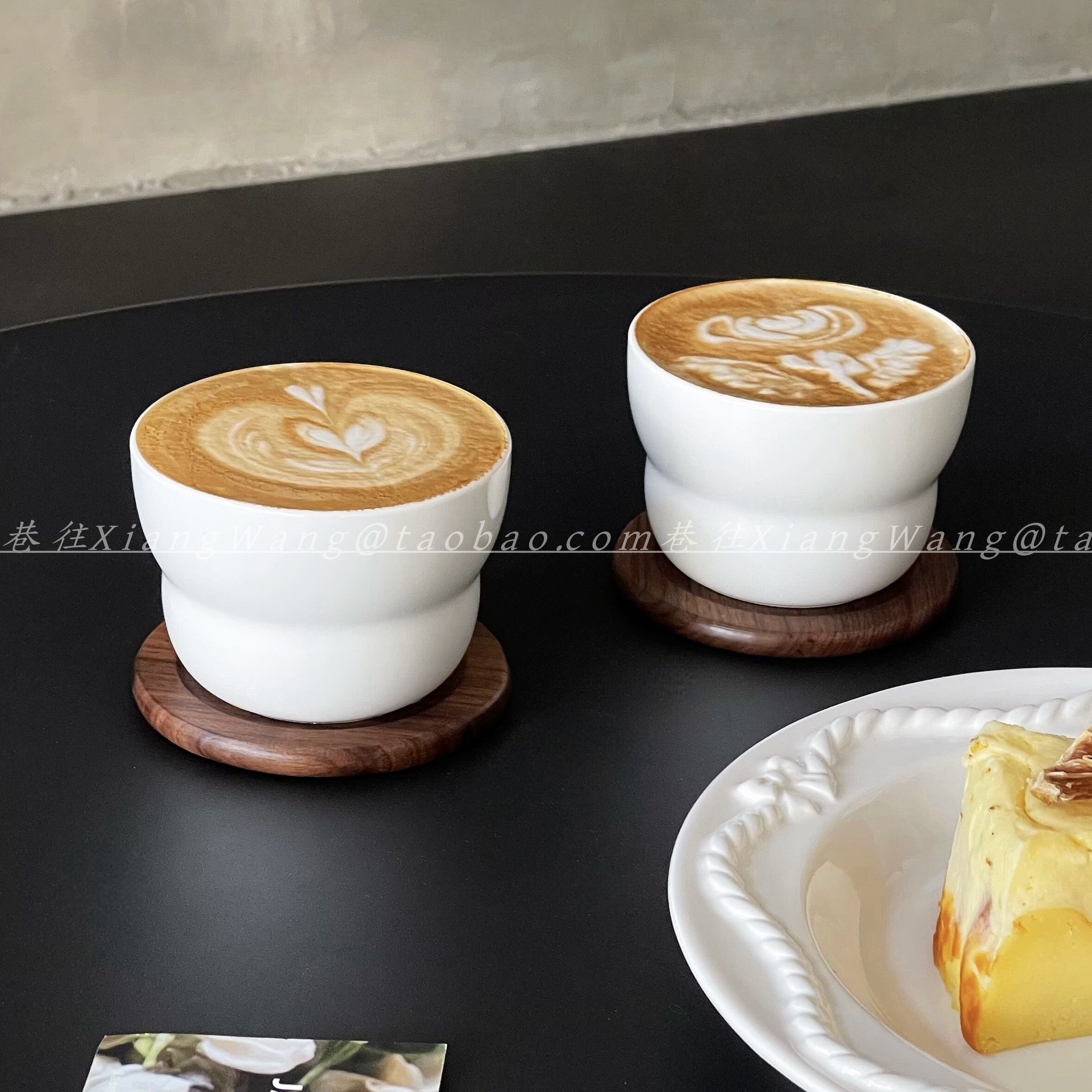 简约纯色磨砂拉花拿铁杯