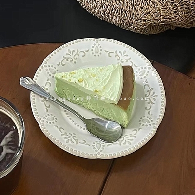 法式珠点浮雕陶瓷甜品盘