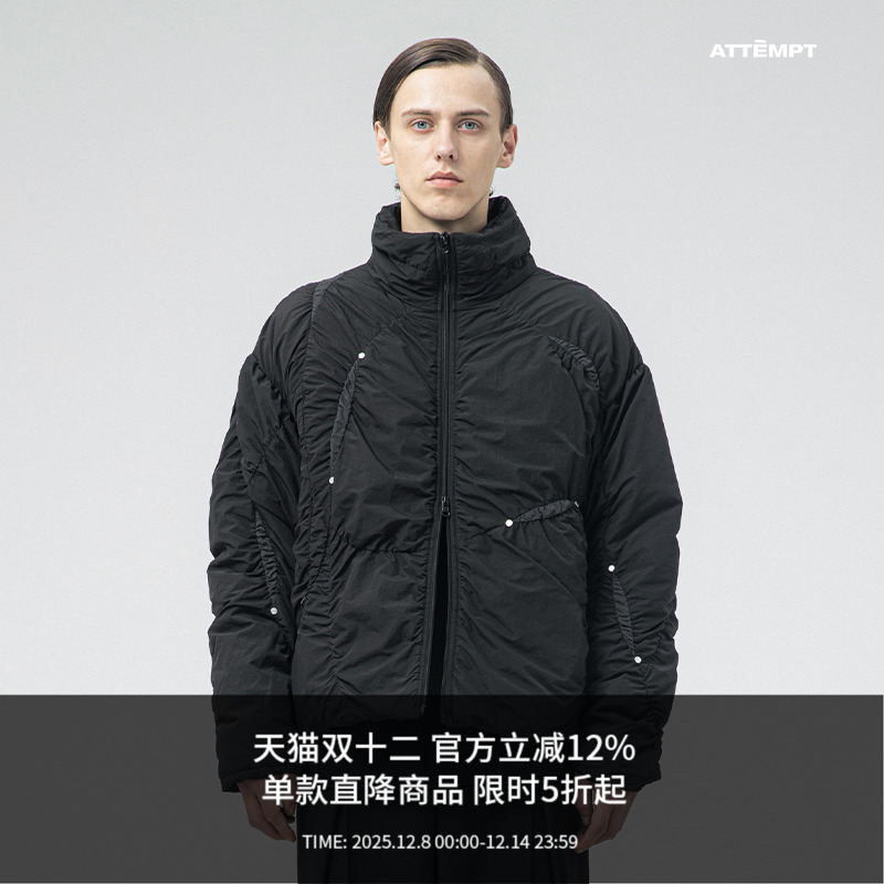 ATTEMPT拼接棉衣厚冬季