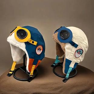 儿童帽子男孩洋气飞行员雷锋帽中大童秋冬护耳包头帽女童防寒帽潮