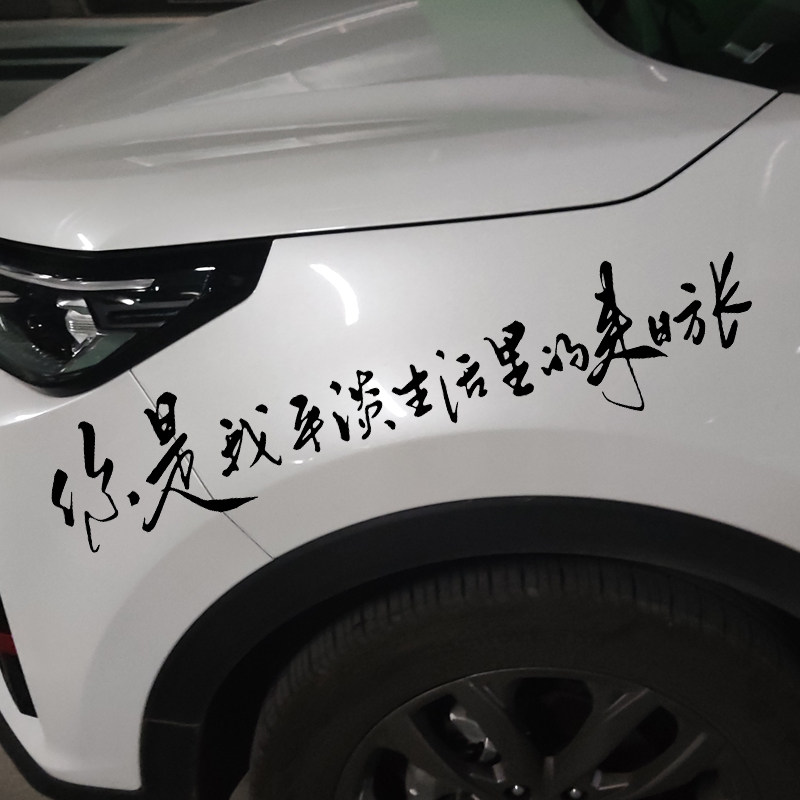 魂速 你是我平淡生活里的来日方长车贴 网红同款个性创意文字贴纸