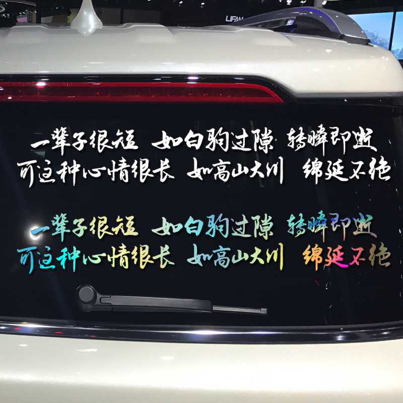 魂速 一辈子很短 如白驹过隙 转瞬即逝车贴 励志人生文案汽车贴纸