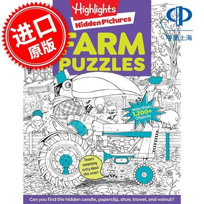 Highlights 农场谜题 儿童互动游戏书 英文原版 Farm Puzzles: Ultimate Farm Picture Puzzle Book 5+岁