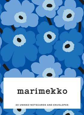 预售 玛丽美歌便签本 蓝色系 文创周边 20张鸢尾花图案便签卡及信封 英文原版 Chronicle Books Marimekko Notes