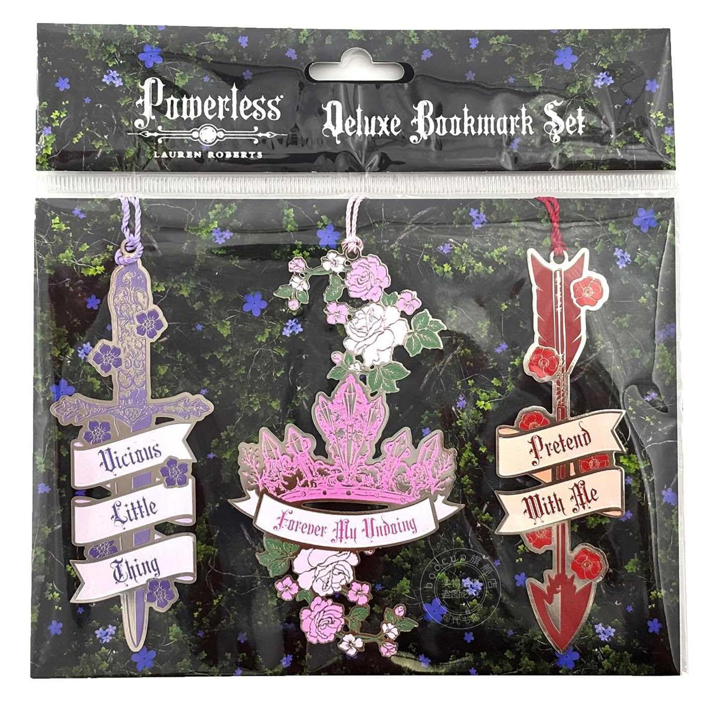 现货 劳伦·罗伯茨:无力三部曲书签套装 文创周边 英文原版 Lauren Roberts: Powerless Trilogy Deluxe Bookmark Set