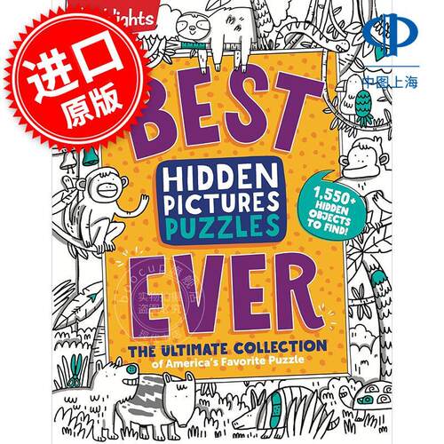 Highlights 隐藏图片谜题 儿童启蒙互动游戏书 英文原版 Best Hidden Pictures Puzzles EVER 6+岁