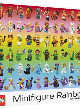 预售 LEGO乐高拼图 迷你人偶拼图 乐高周边 英文原版 LEGO Minifigure Rainbow 儿童益智 进口玩具 亲子趣味纸板拼图