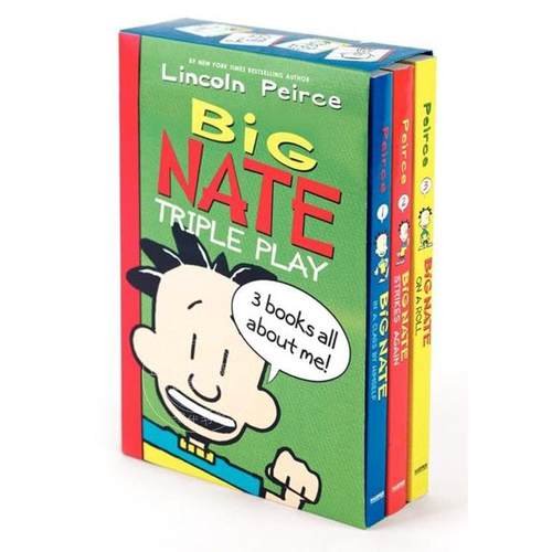 现货 大内特三部曲盒装 儿童读物故事书 英文原版 Big Nate Triple Play Box Set 8-12岁