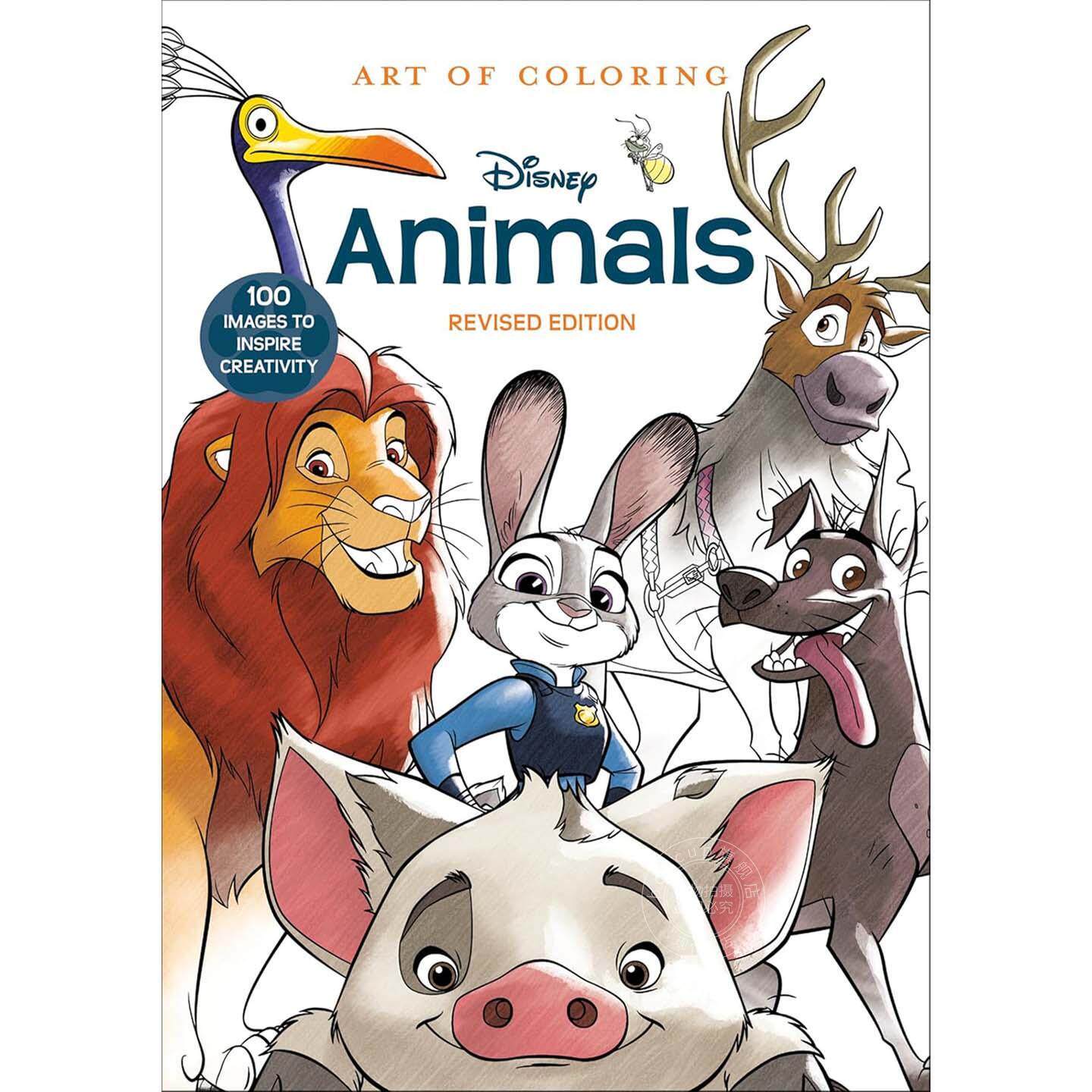 现货 涂色艺术：迪士尼动物：100幅激发创意的图画 英文原版 Art of Coloring: Disney Animals: 100 Images to Inspire Creativit