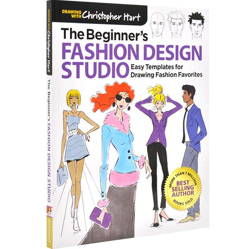 现货 时装设计初学者工作室 英文原版 Beginner's Fashion Design Studio 100个简单模板 绘制时尚所爱