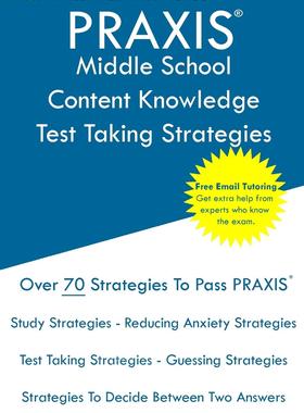 【预售 按需印刷】PRAXIS Middle School Content Knowledge - Test Taking Strategies