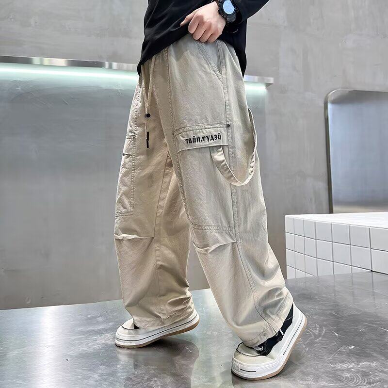 男童时尚直筒裤子2026夏季薄款防蚊裤中大童休闲长裤宽松儿童夏装