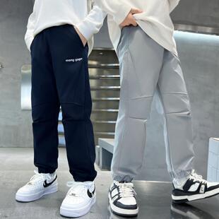 儿童软壳冲锋裤男童春秋裤子薄款春季中大童防水防风春装2026长裤