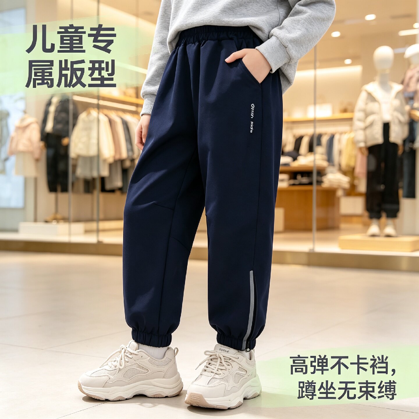 男童三防冲锋裤加网内里舒适款