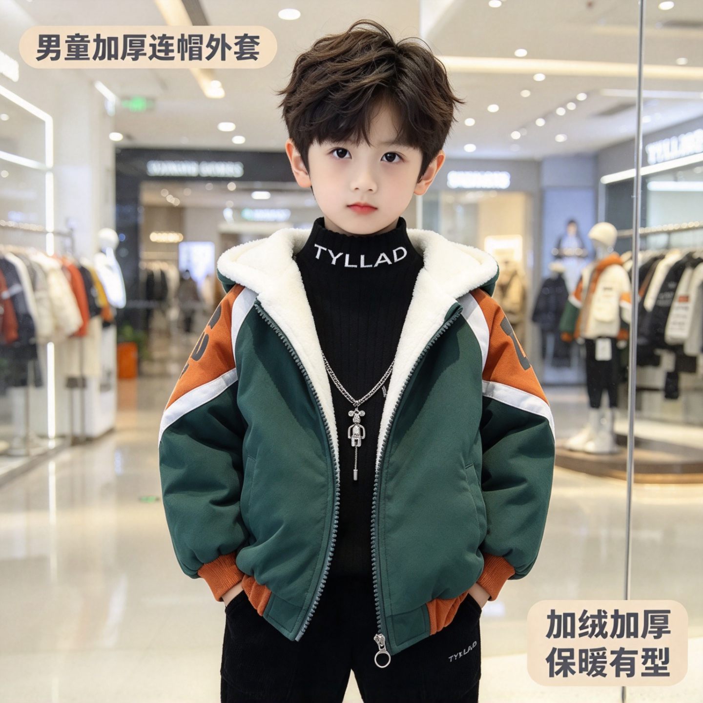 男童外套加绒秋冬装2025新款