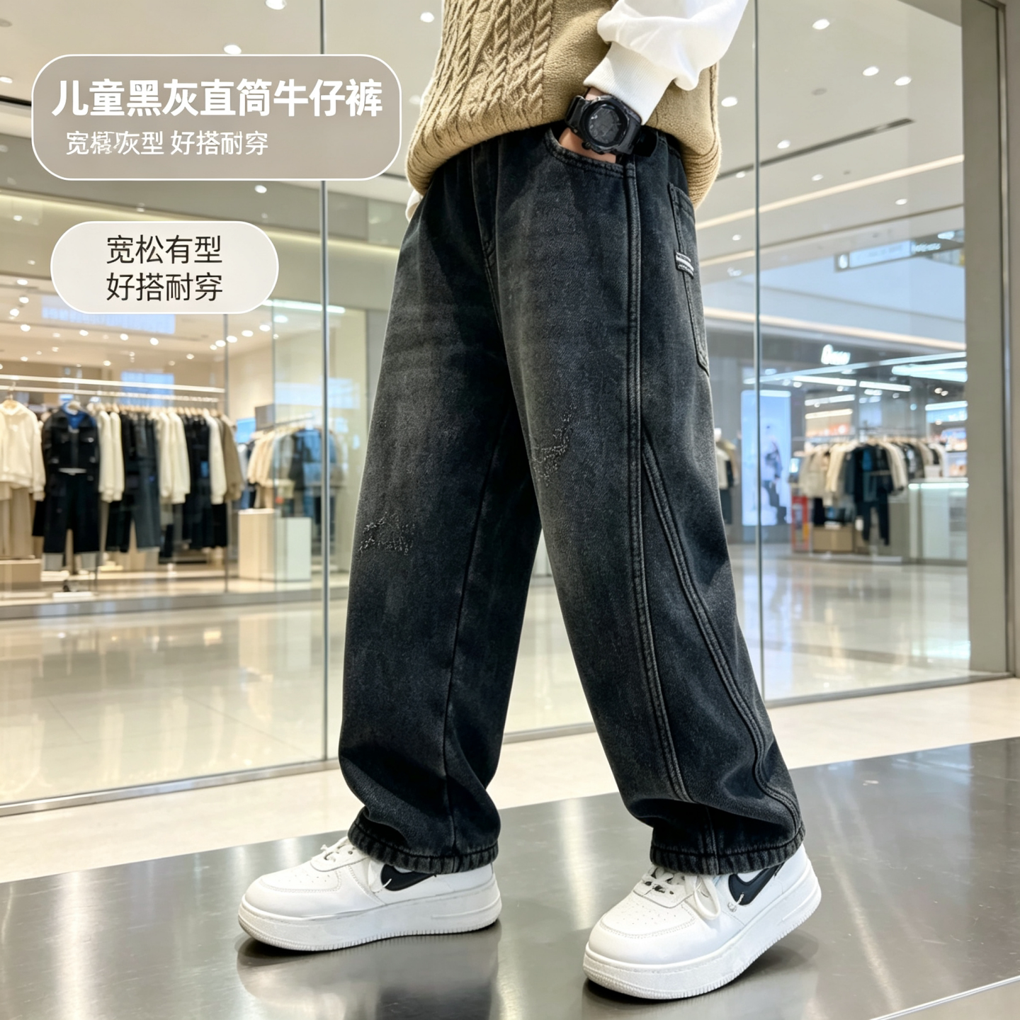 男童牛仔裤春秋季男孩新款儿童