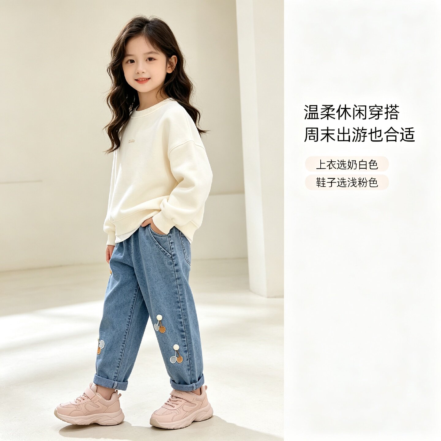女童哈伦牛仔裤2026新款秋秋季中小童韩版时尚长裤宽松儿童裤子