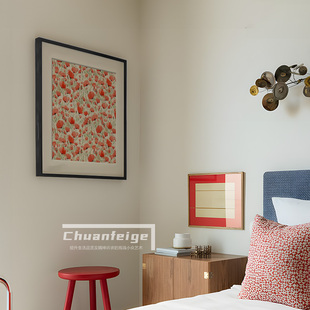 花海美式花卉挂画现代简约艺术客厅餐厅手绘油画高级感玄关装饰画