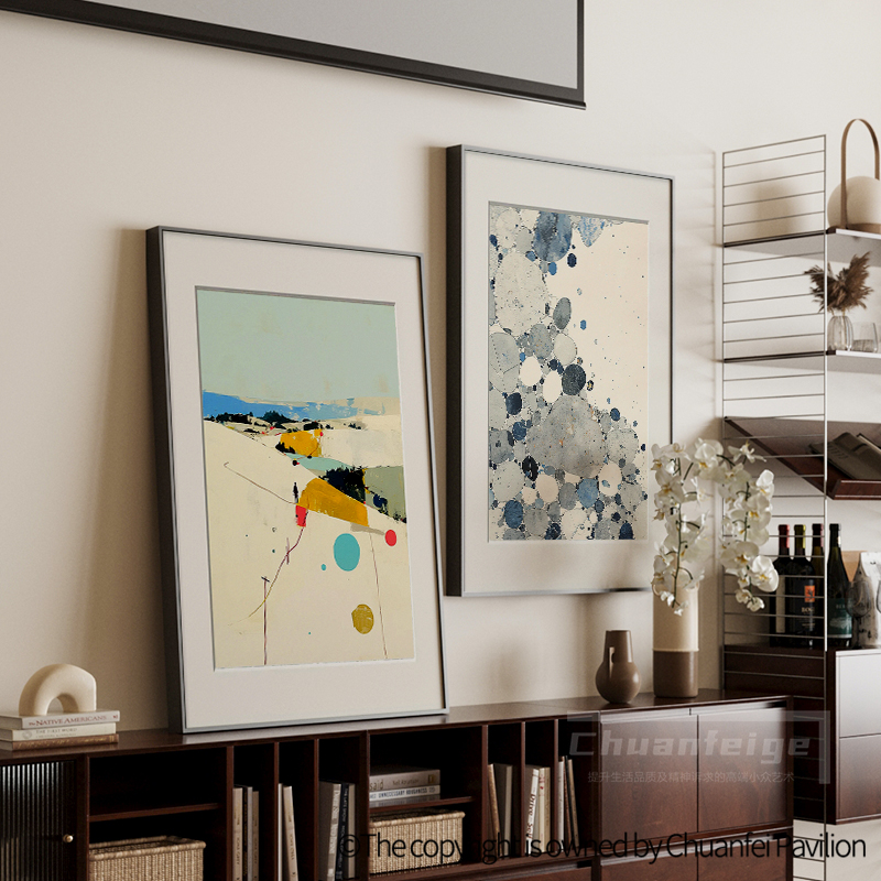 奶油风卧室床头壁画餐厅装饰画小众ins风组合高级感法式客厅挂画