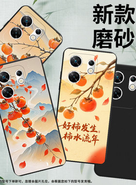 适用传音InfinixZero30手机壳Zero40柿子树枝高级感磨砂壳潮流InfinixZeroUltra全包X6731B中国风保护套