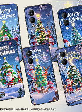 适用vivoY17手机壳Y18e防摔V2350黑色viviY28S高级感Y20商务圣诞雪人简约V2027保护套Y27硅胶Y29时尚软壳